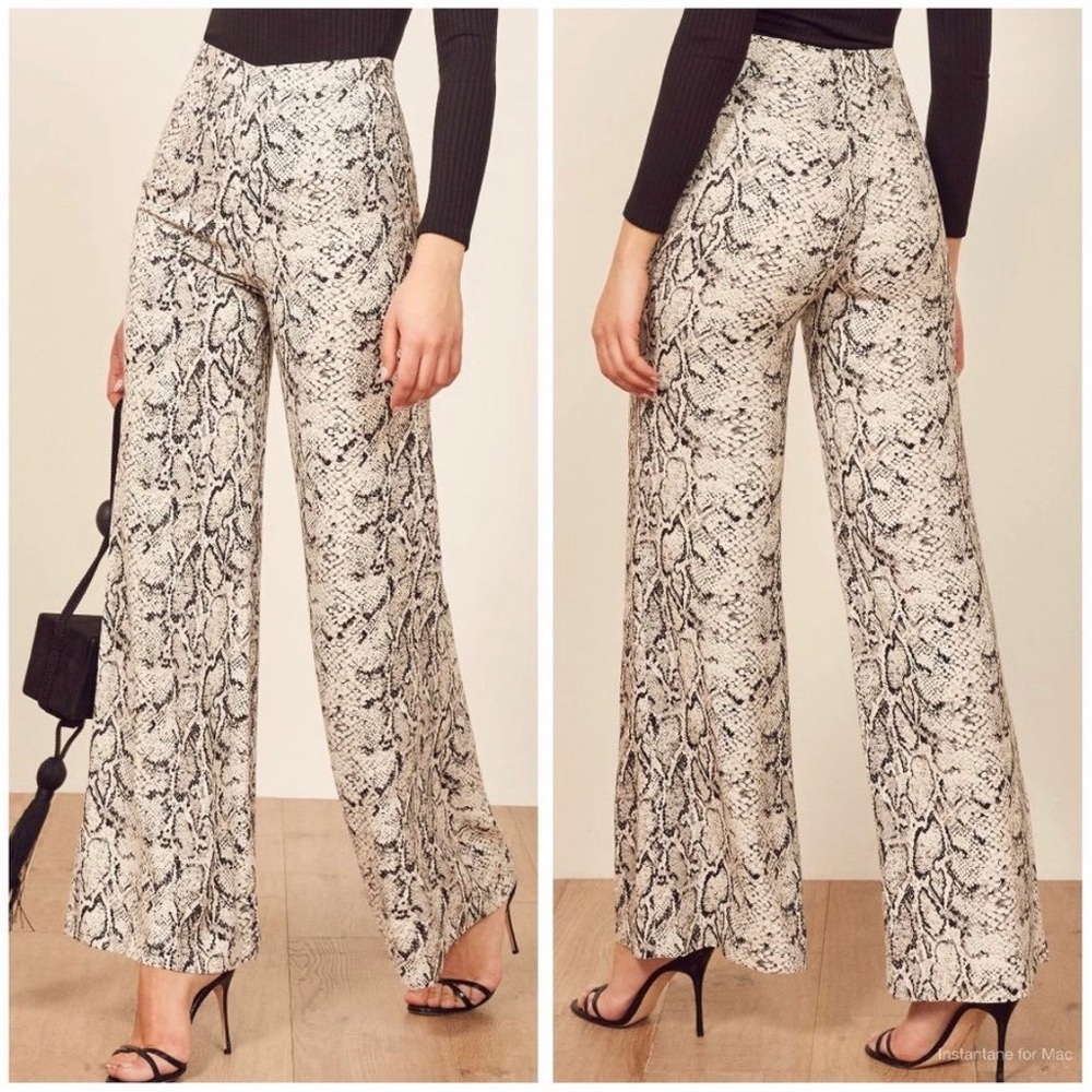 Reformation Sorrenti Snake Print Pants